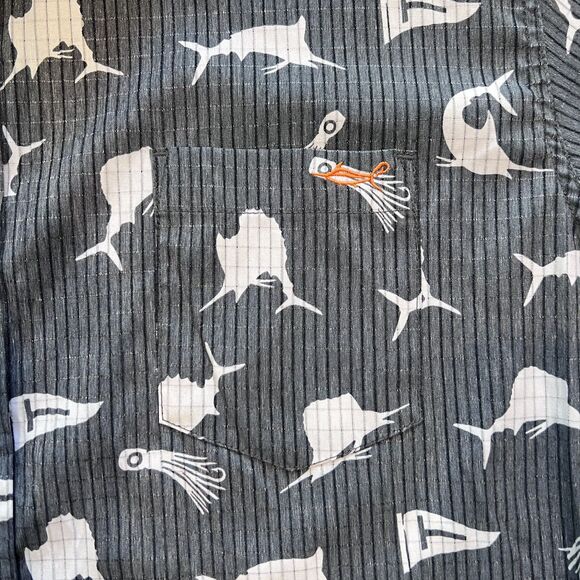 Salt Life Slam Stretch Printed Performance Fishing Shirt Men's-Size XL - Picture 3 of 6